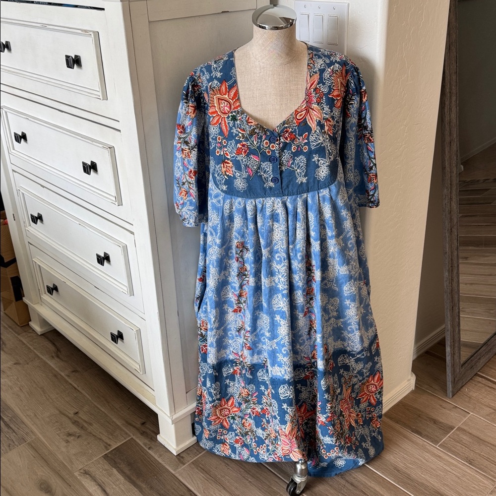 Vintage Expressions 2X 100% cotton made in India dress